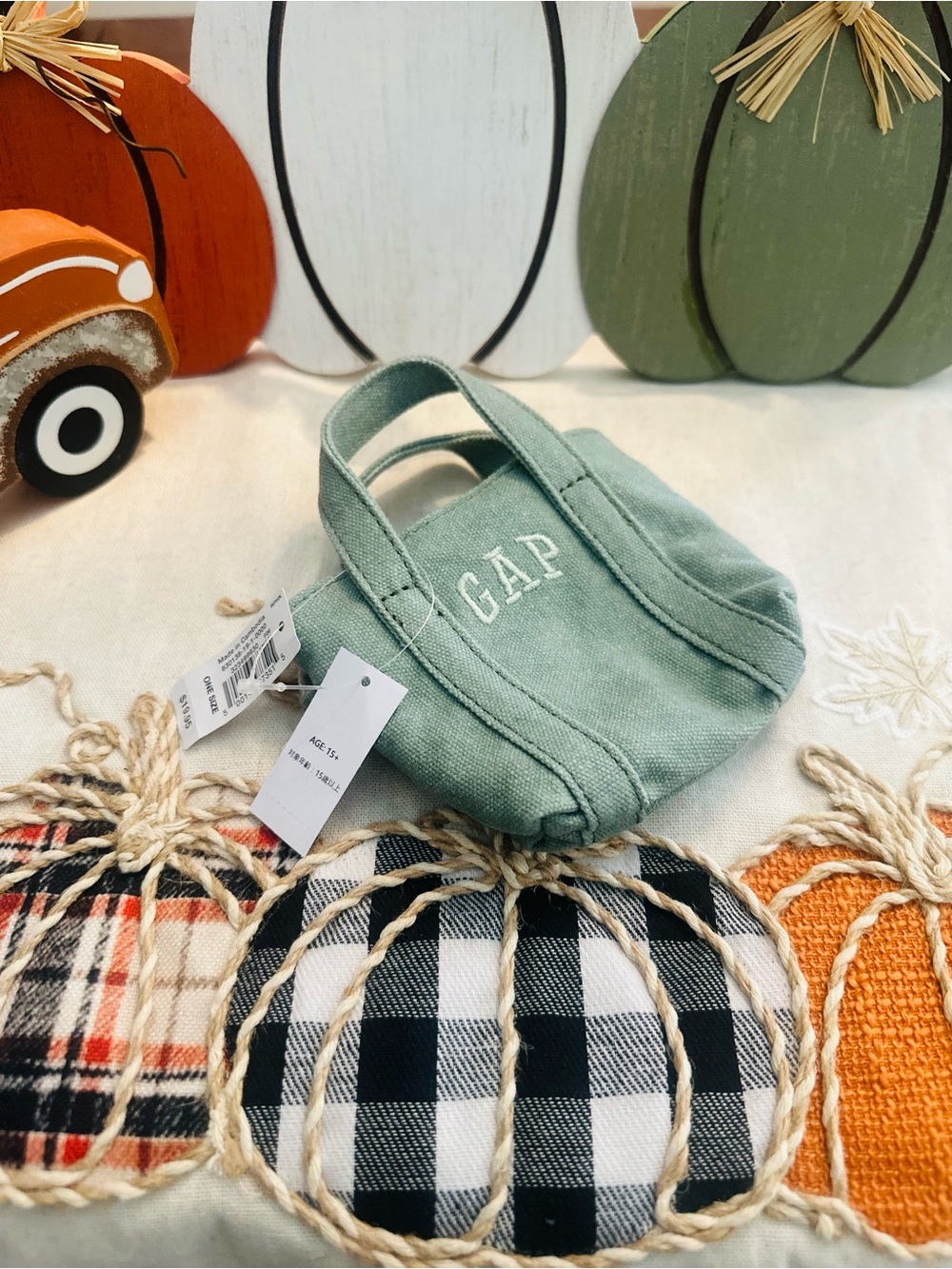 🍁GAP Light Green Mini Tote Bag charm
